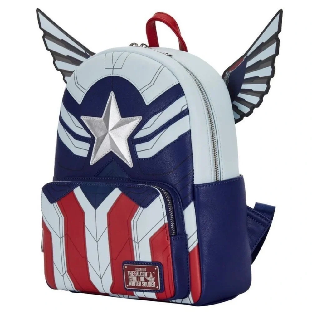 “Set” Loungefly Marvel Falcon Captain America Cosplay Mini Backpack and Wallet